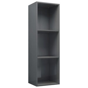 vidaXL Bibliothèque/Meuble TV Gris brillant Bois d’ingénierie