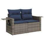 vidaXL Salon de jardin avec coussins 6Pièces gris résine tressée acacia