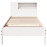 vidaXL Lit bibliothèque sans matelas blanc 90x190cm bois de pin massif