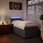 vidaXL Sommier à lattes de lit avec matelas Gris 90x190 cm Similicuir