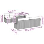 vidaXL Ensemble de canapé de jardin avec coussin 9 Pièces Noir Poly rotin