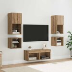 vidaXL Meubles TV muraux 8 Pièces Chêne artisanal Bois d'ingénierie