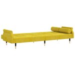 vidaXL Canapé-lit avec coussins jaune velours