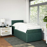 vidaXL Sommier à lattes de lit avec matelas Vert foncé 90x200 cm