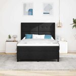 vidaXL Lit avec matelas à ressorts Noir 140x200 cm en tissu