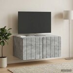 vidaXL Meuble TV mural 59 5 x 41 x 30 cm Gris béton Bois d'ingénierie