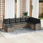 vidaXL Ensemble de canapé de jardin 8 Pièces Gris 287.5 x 177.5 x 85 cm