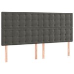 vidaXL Tête de lit à LED Gris foncé 200x5x118/128 cm Velours