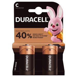 Pack de 2 piles Alcaline type C 1,5V (LR14) DURACELL
