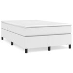 vidaXL Sommier à lattes de lit avec matelas blanc 120x190cm similicuir