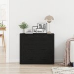 Buffet vidaXL Noir Chêne 33x80x70 cm Bois reconstitué