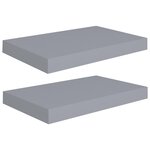 vidaXL Étagères murales flottantes 2 Pièces Gris 40x23x3 8 cm MDF
