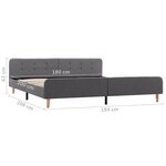 vidaXL Cadre de lit Gris clair Tissu 180 x 200 cm