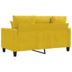 vidaXL Canapé à 2 places Jaune 120 cm Velours
