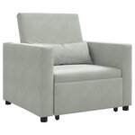 vidaXL Canapé Lit Simple Gris clair 90 x 165 x 87 cm Velours