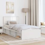 vidaXL Cadre de lit Blanc 75 x 190 cm Bois d'ingénierie
