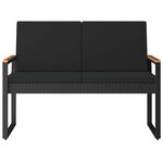 vidaXL Banc extérieur avec coussin Noir 107 x 61 x 80 cm polyrotin