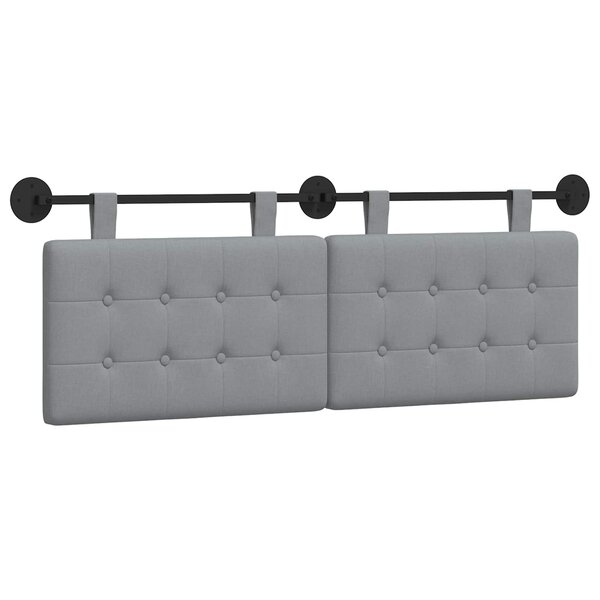 vidaXL Tête de lit suspendue Gris clair Tissu