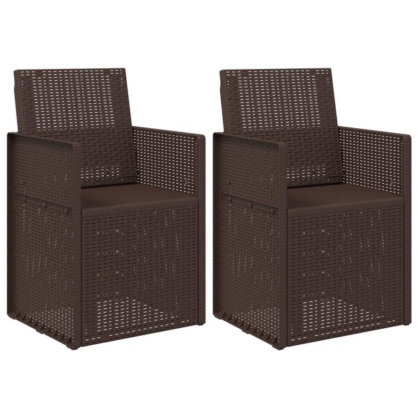 vidaXL Chaises de jardin salle à manger 2 Pièces Marron PP