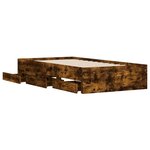 vidaXL Cadre de lit et tiroirs chêne fumé 90x190 cm bois d'ingénierie