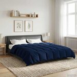 vidaXL Duvet d'hiver Matelassé Bleu foncé 220 x 260 cm Microfibre