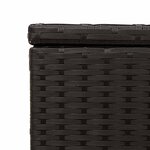 vidaXL Boîte de rangement de jardin et roues noir 190L résine tressée