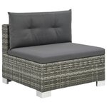 vidaXL Salon de jardin 10 Pièces avec coussins Résine tressée Gris