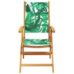 vidaXL Chaises de jardin lot de 2 motif de feuilles acacia et tissu