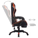 vidaXL Fauteuil de jeux vidéo avec LED RVB Orange et noir Similicuir