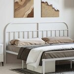 vidaXL Tête de lit métal blanc 193 cm