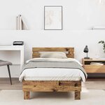 vidaXL Cadre de lit Bois Ancien 90 x 200 cm Bois d'ingénierie
