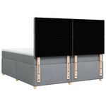vidaXL Sommier à lattes de lit avec matelas Gris clair 200x200cm Tissu