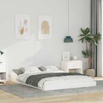 vidaXL Cadre de lit Blanc 140 x 190 cm Bois massif en pin