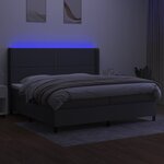 vidaXL Sommier à lattes de lit matelas LED Gris foncé 200x200 cm Tissu