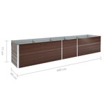 vidaXL Lit surélevé de jardin Acier galvanisé 400x80x77 cm Marron