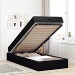 vidaXL Cadre de lit avec matelas Noir 100 x 200 cm tissu