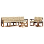 vidaXL Ensemble de canapés d'extérieur 7 pc Naturel et Beige