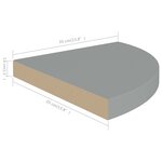 vidaXL Étagères d'angle flottantes 4 Pièces gris 35x35x3 8 cm MDF