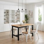 VidaXL Table haute EKAI Noir 112 x 70 x 91 cm Bois de pin massif
