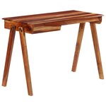 Bureau table poste de travail meuble d'ordinateur informatique étude avec tiroir 110 x 50 x 77 cm bois d'acacia massif brun 02_0023444