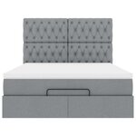 VidaXL Cadre de lit ottoman et matelas gris clair 140x190 cm tissu