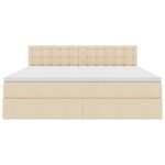 vidaXL Lit avec rangement et LED Crème 160 x 200 cm Polyester