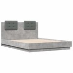 vidaXL Cadre de lit sans matelas gris béton 135x190 cm