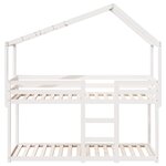 vidaXL Lit superposé avec toit blanc 90x190 cm bois massif de pin