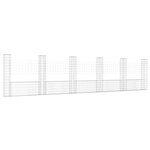 vidaXL Panier de gabion en forme de U avec 6 poteaux Fer 620x20x150 cm