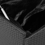 vidaXL Boîte de rangement de jardin et roues noir résine tressée