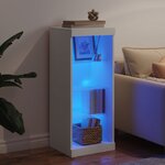 vidaXL Buffet avec lumières LED blanc 41x37x100 cm