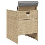 vidaXL Chaises de jardin avec coussins lot de 4 mélange beige