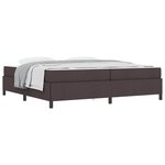 vidaXL Lit à ressorts Marron foncé 200 x 200 cm tissu