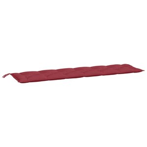vidaXL Coussin de banc de jardin rouge bordeaux 200x50x7 cm